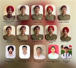 महाराजा रणजीत सिंह प्रिपरेटरी इंस्टीट्यूट के 15 कैडेटों ने एनडीए और टीईएस कोर्सों के लिए एसएसबी इंटरव्यू पास किए