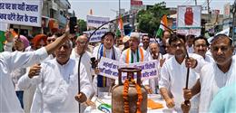 कांग्रेस का कैथल में महंगाई और पेपर लीक के खिलाफ रोष मार्च