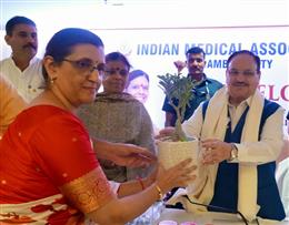 आईएमए द्वारा आयोजित कार्यक्रम में केंद्रीय स्वास्थ्य एवं परिवार कल्याण मंत्री जे. पी. नड्डा और मुख्यमंत्री सैनी ने की शिरकत