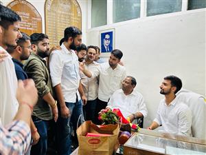 दीपक गोयत को मंत्री अनूप धानक ने यूनिवर्सिटी कैंपस में करवाया पदभार ग्रहण