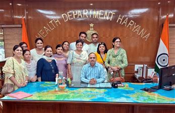 ऑल नर्सिंग ऑफिसर्स वेलफेयर एसोसिएशन हरियाणा ने महानिदेशक से की मुलाकात