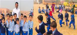 बाल दिवस पर देव ऋषि विद्यापीठ नंदगढ़ में आयोजित दौड़ प्रतियोगिता छोटे छोटे बच्चों ने दिखाया जोश