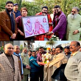 पंडित विनोद शर्मा के बेटे राज्यसभा सांसद कार्तिकेय शर्मा का एडवोकेट वासु शांडिल्य के नेतृत्व में ज़ोरदार स्वागत 