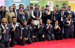 राष्ट्रीय खेलों में हरियाणा के जिम्नास्टिक्स के खिलाड़ियों ने जीते 7 पदक, खेल मंत्री ने किया खिलाड़ियों को सम्मानित
